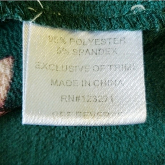 Stella Tweed Forest Green Butterfly Print Bell Sleeve Blouse Size M - Picture 7 of 12